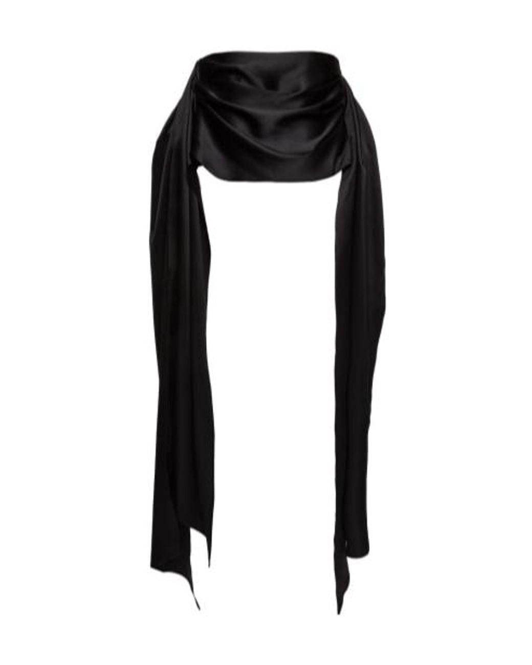 Magda Butrym Black Rose-Decorated Draped Skirt