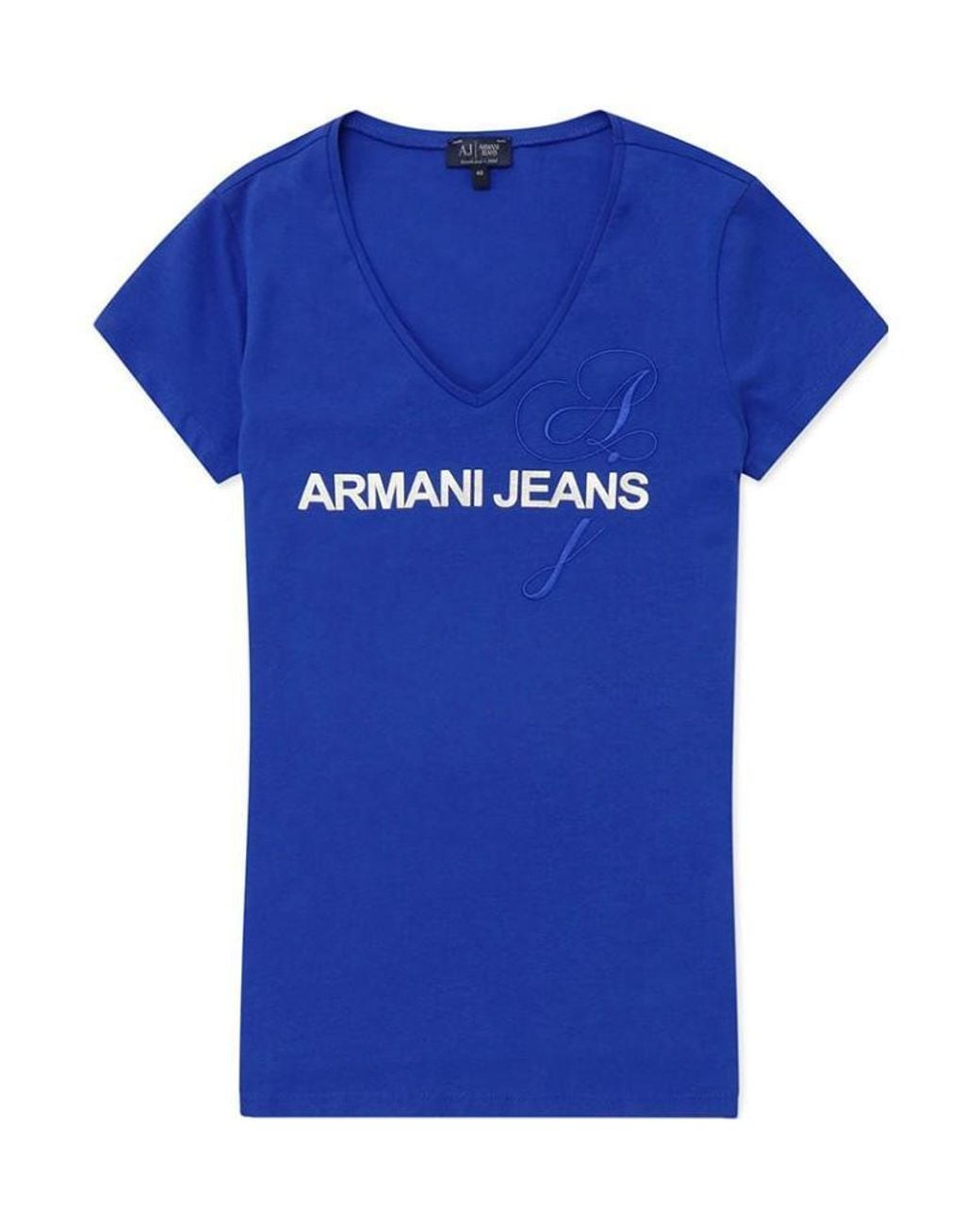 Armani Jeans Blue V-Neck Short-Sleeve T-Shirt
