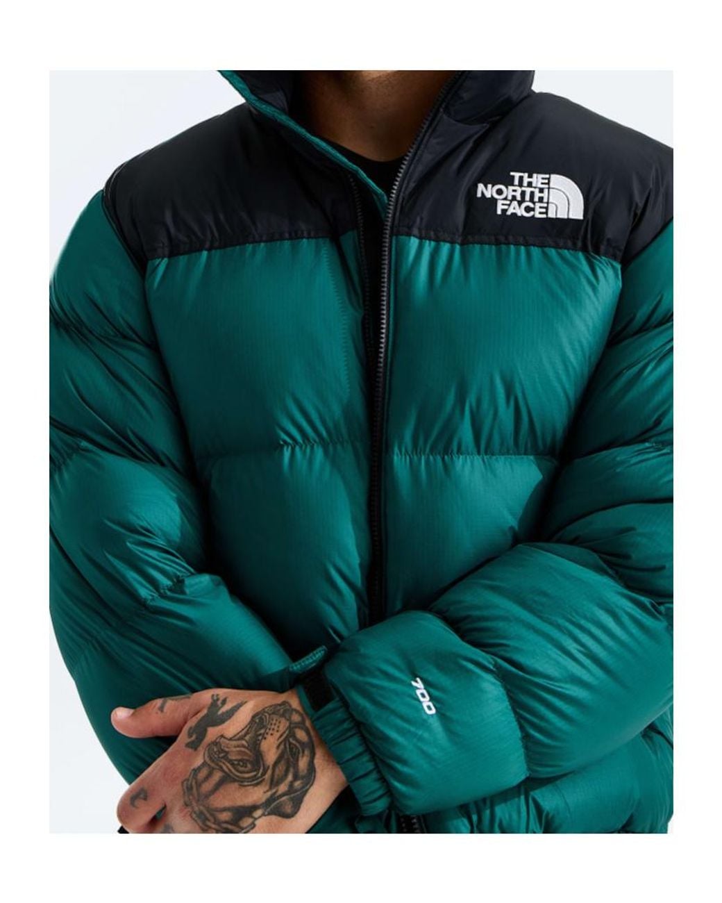 The North Face Green Colorblock Puffer Down Jacket for men