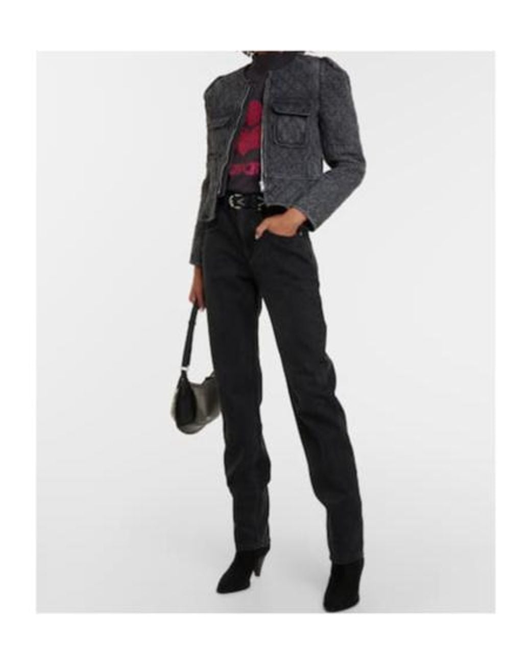 Isabel Marant Black Quilted Denim Jacket