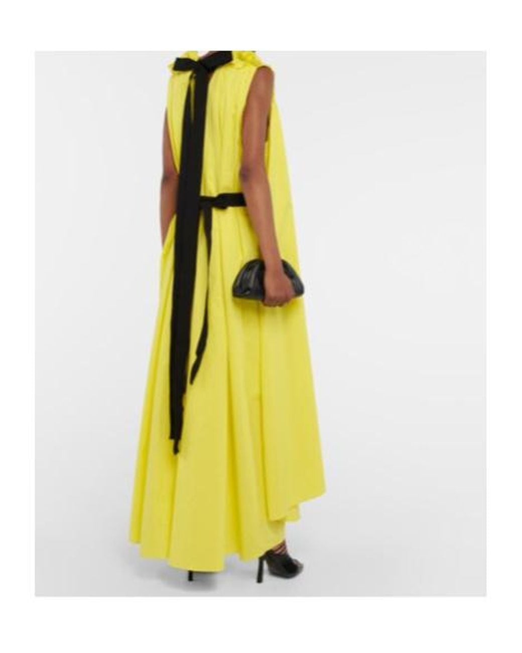 Roksanda Yellow Erosa Cape-Detail Belted Midi Dress