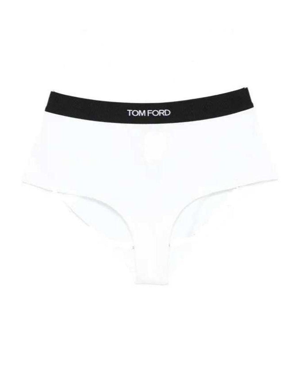Tom Ford White Logo-Waistband Stretched Briefs