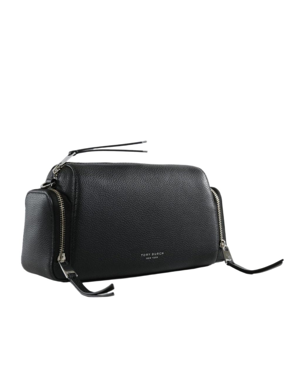 Tory Burch Black Mini Perry Voyager Grained-Leather Cross Body Bag