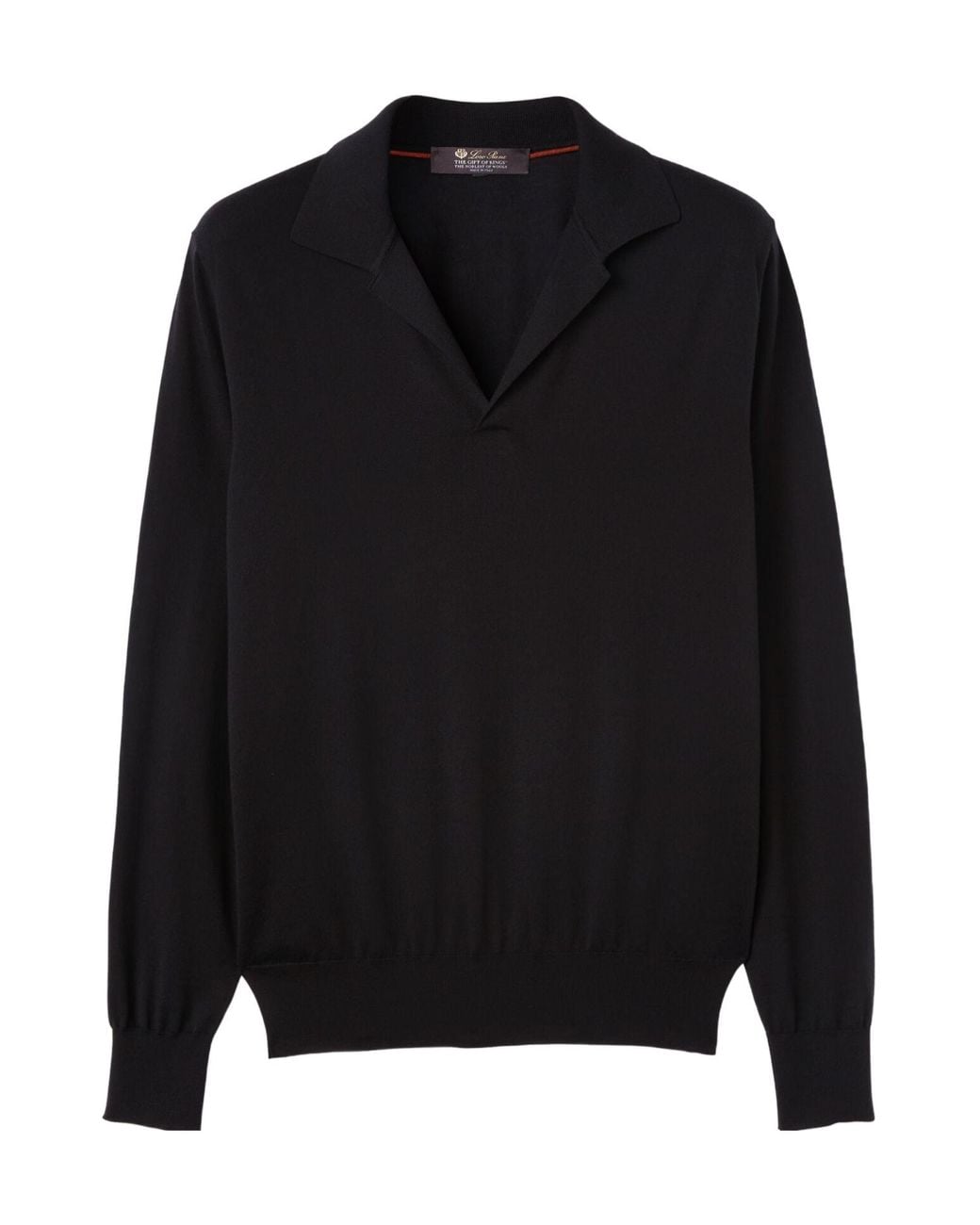 Loro Piana Black The Gift Of Kings Freshly Cut Wool Lapel Sweater for men