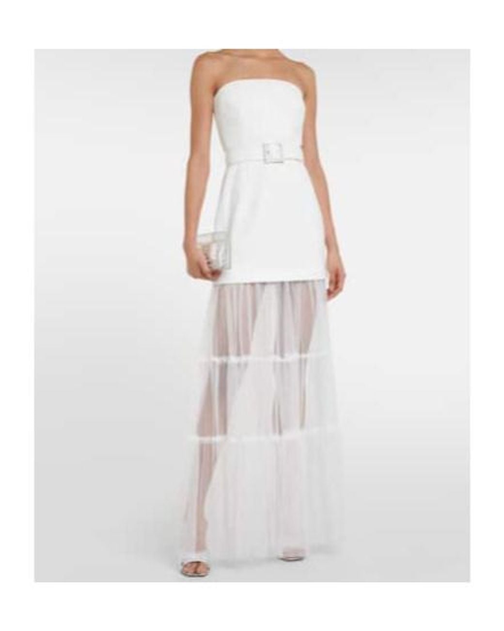 Rebecca Vallance White Mirabella Tulle Crepe Dress