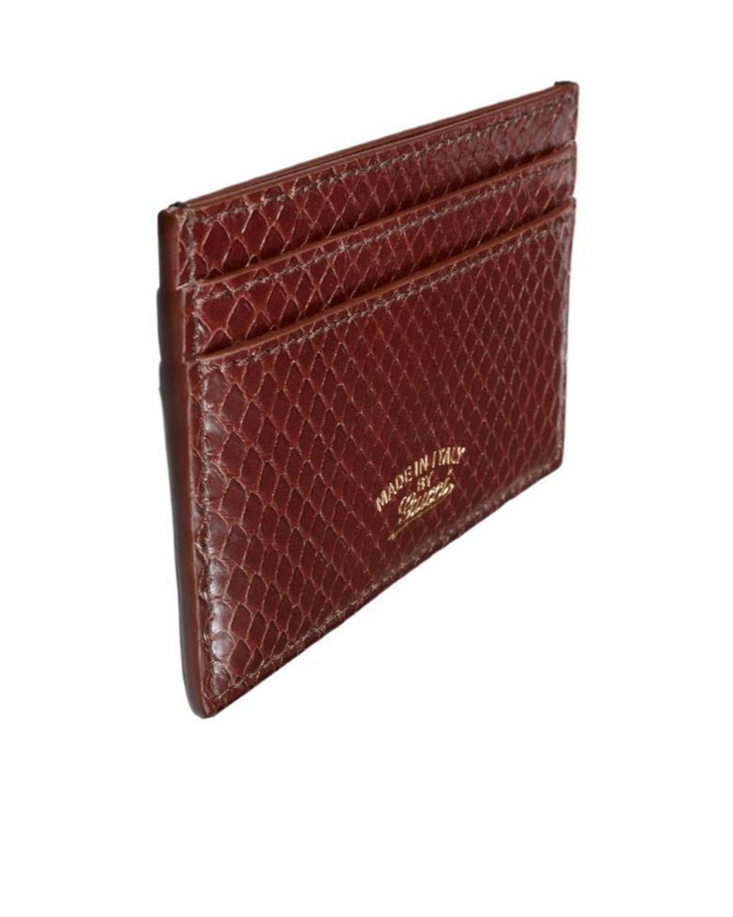 Gucci Purple Lira Python Card Case for men