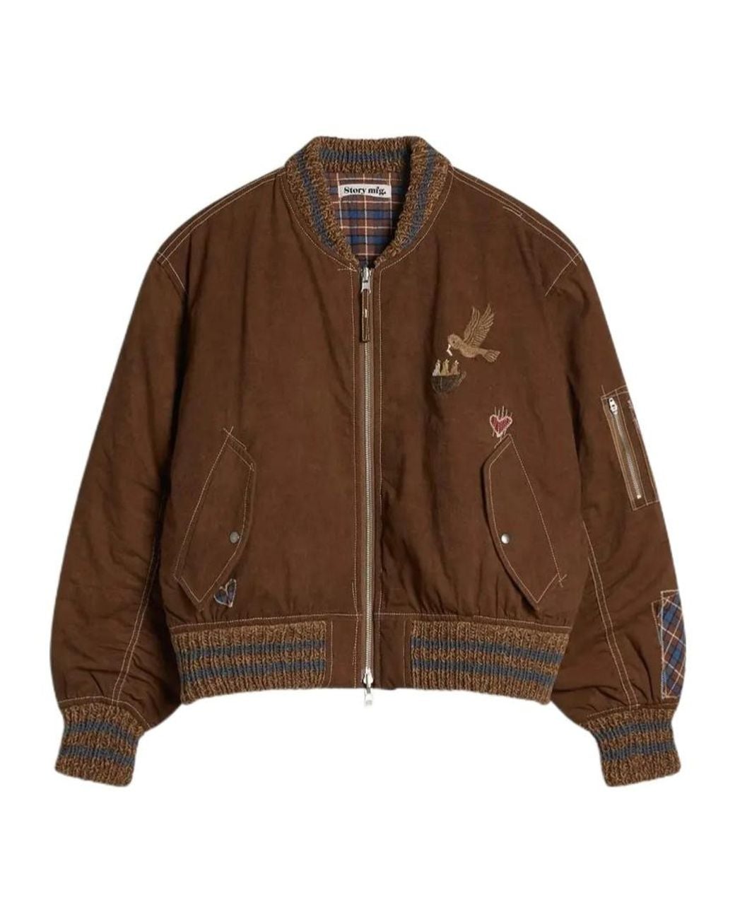 STORY mfg. Brown Long-Sleeved Cropped Jacket for men