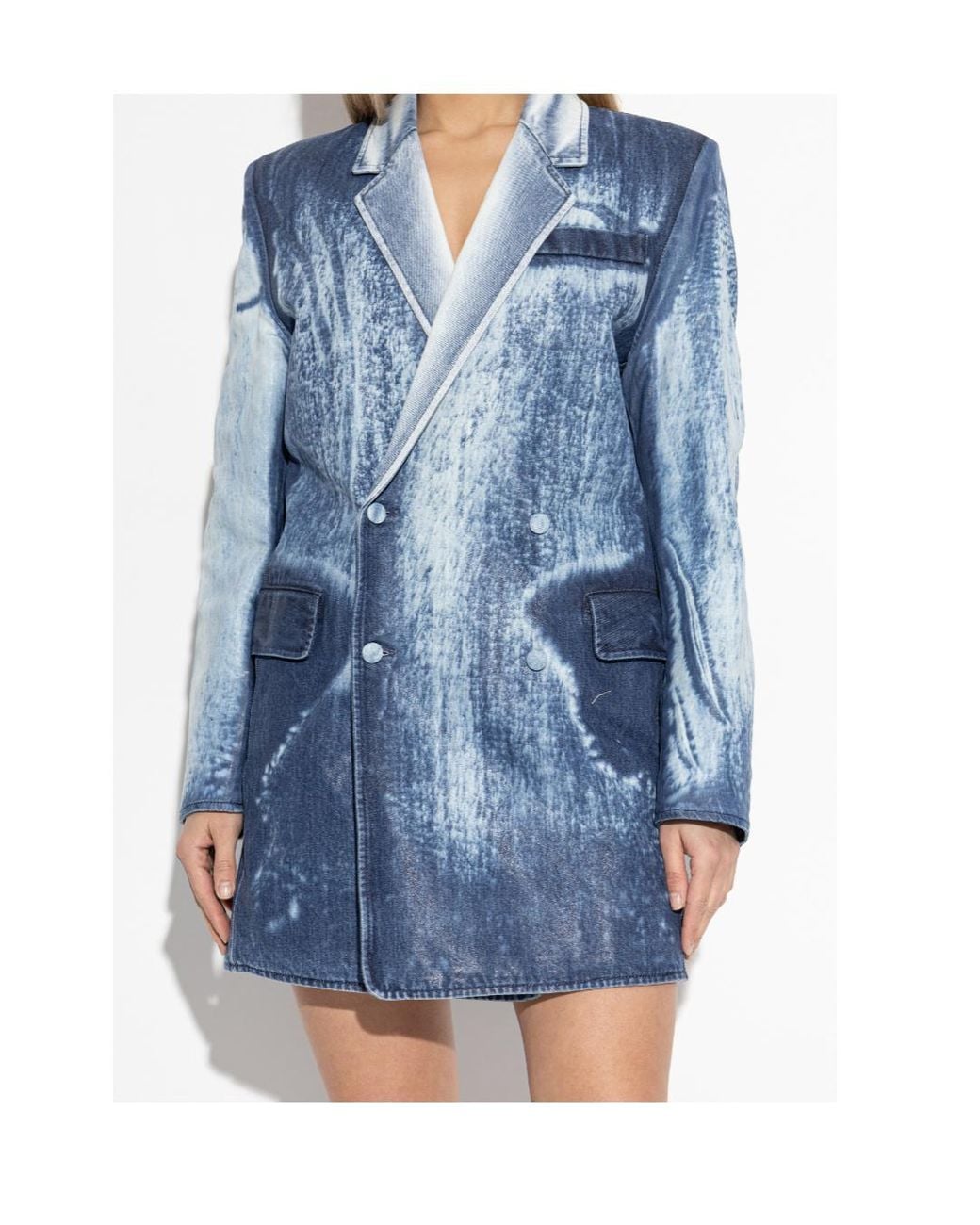 DIESEL Blue De-Lumea Fsi1 V-Neck Jacket