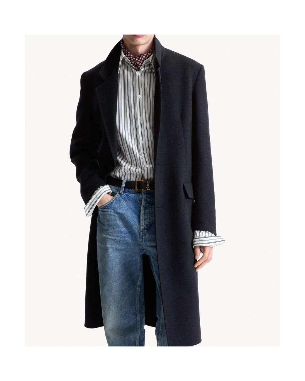 Saint Laurent Black Coat for men