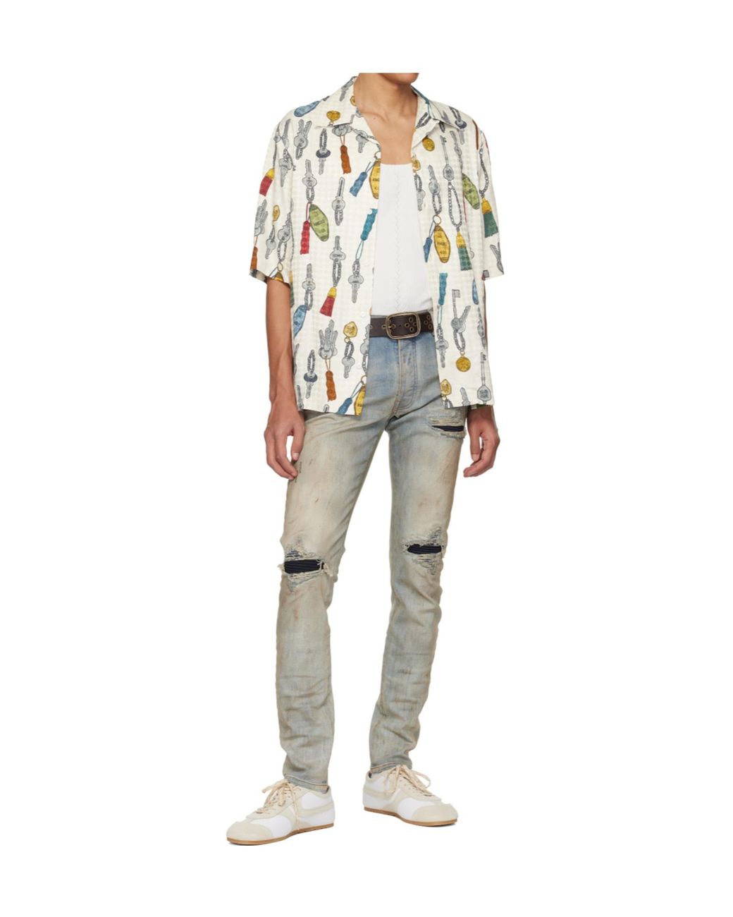 Amiri White Keys Camp Short-Sleeved Shirt for men