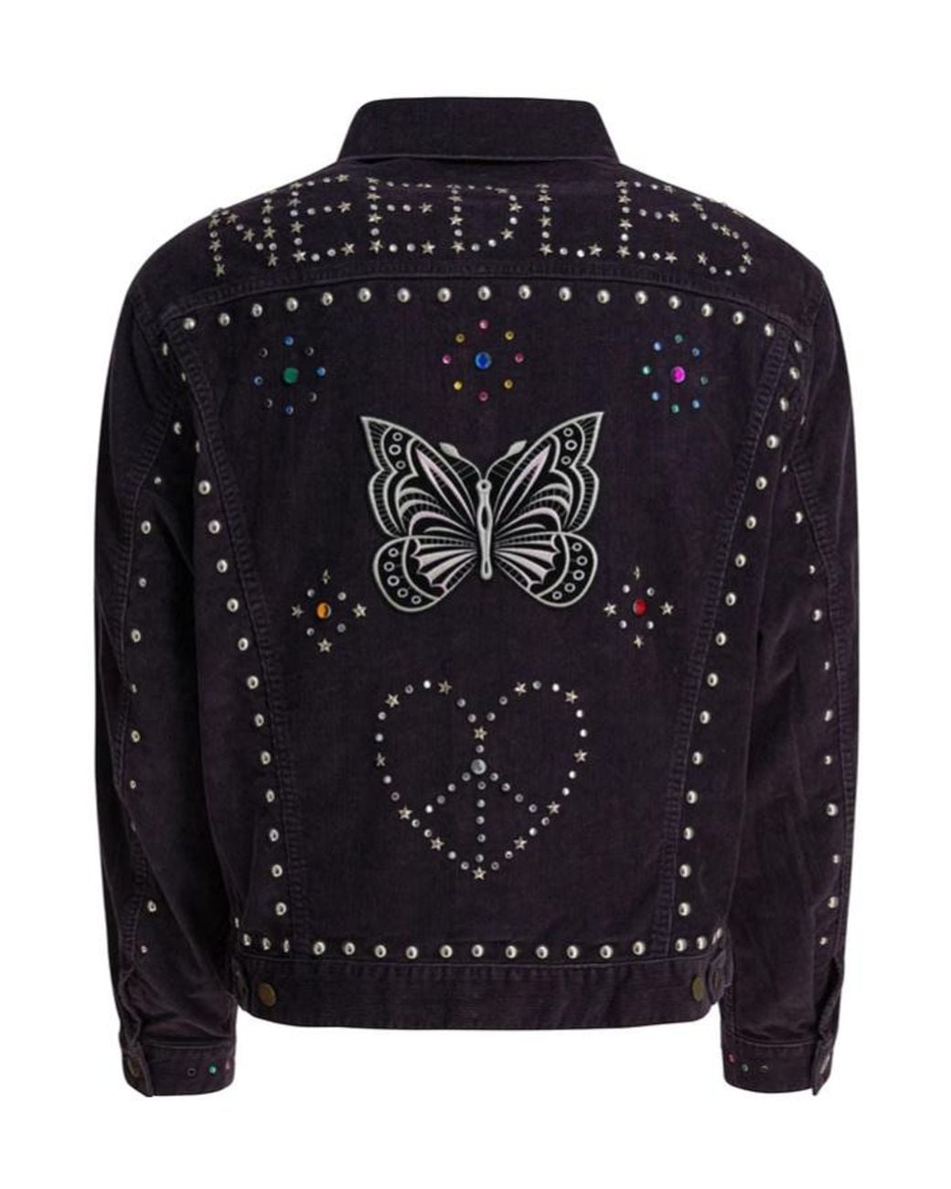 Needles Blue Studded Embroidered Jacket for men