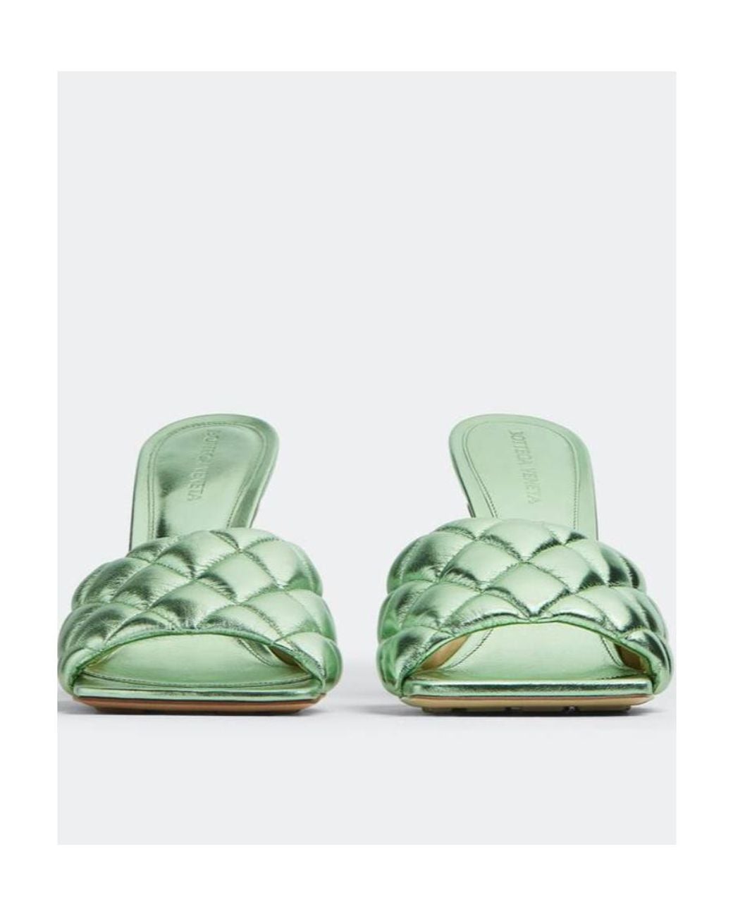 Bottega Veneta Green Quilted Padded Mules