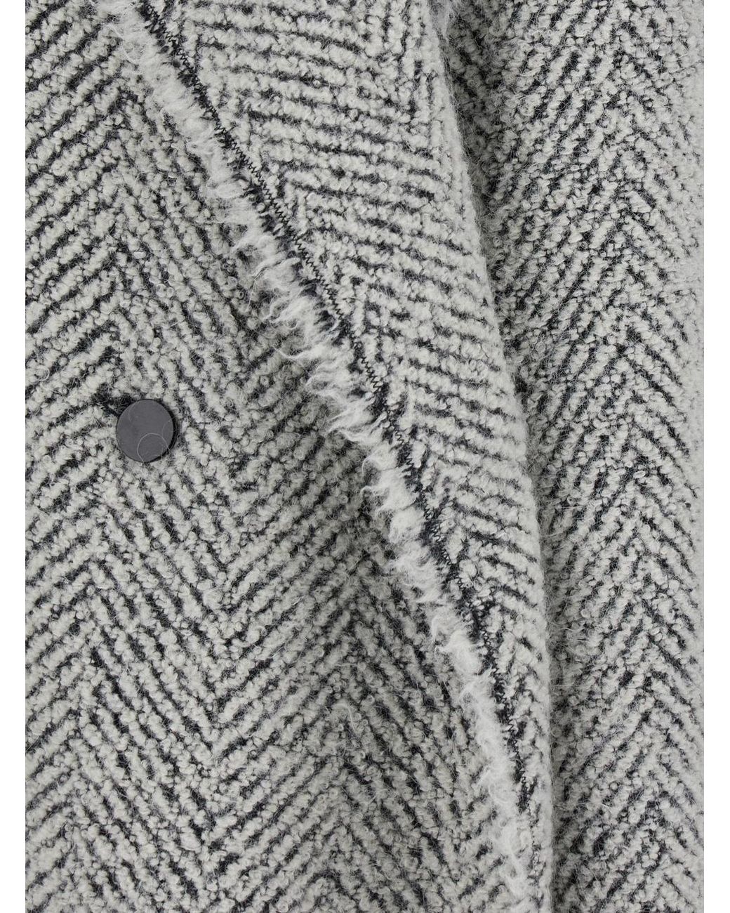 Alberta Ferretti Gray Double-Breasted Coat
