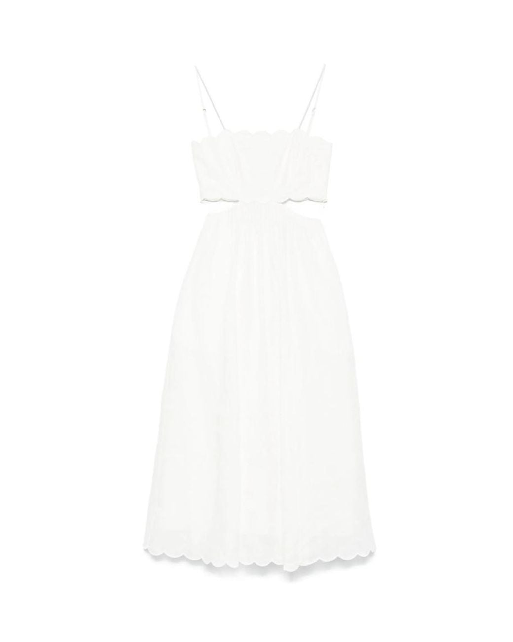 Zimmermann White Rhiannon Sleeveless Midi Dress