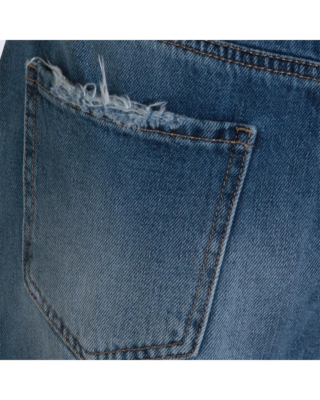 Twinset Blue Belt-Fastening Shorts