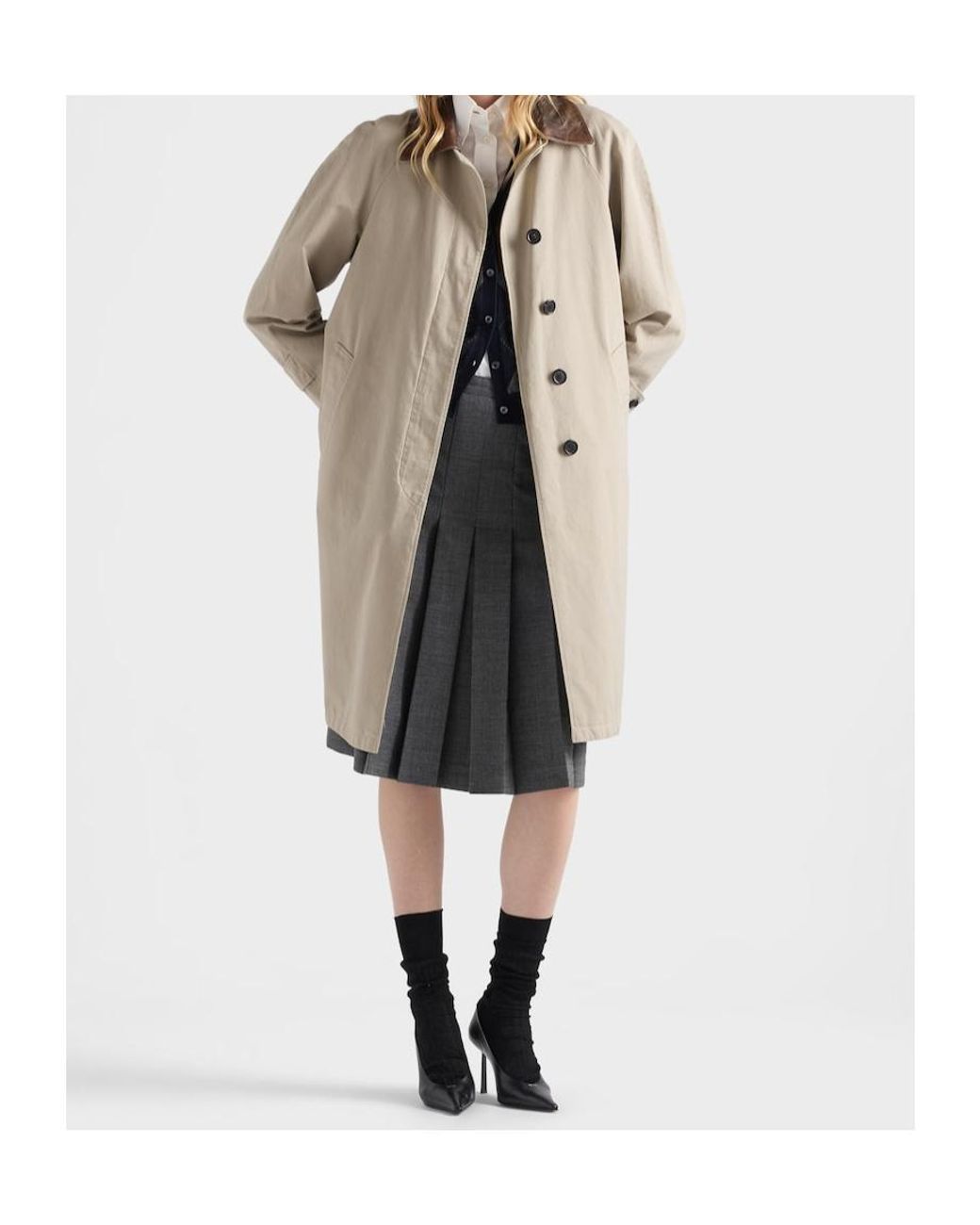 Prada Natural Belted Overcoat