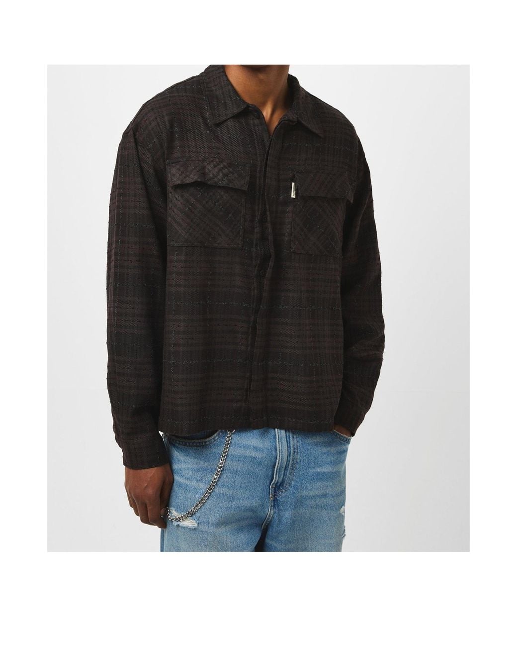 Represent Black Plaid Shirt for men