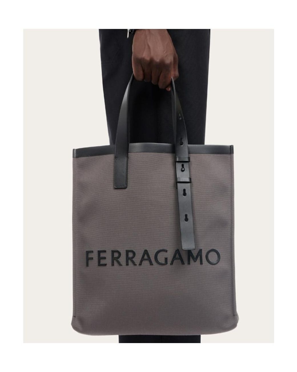 Ferragamo Black Top Dual-Handle Handbag for men