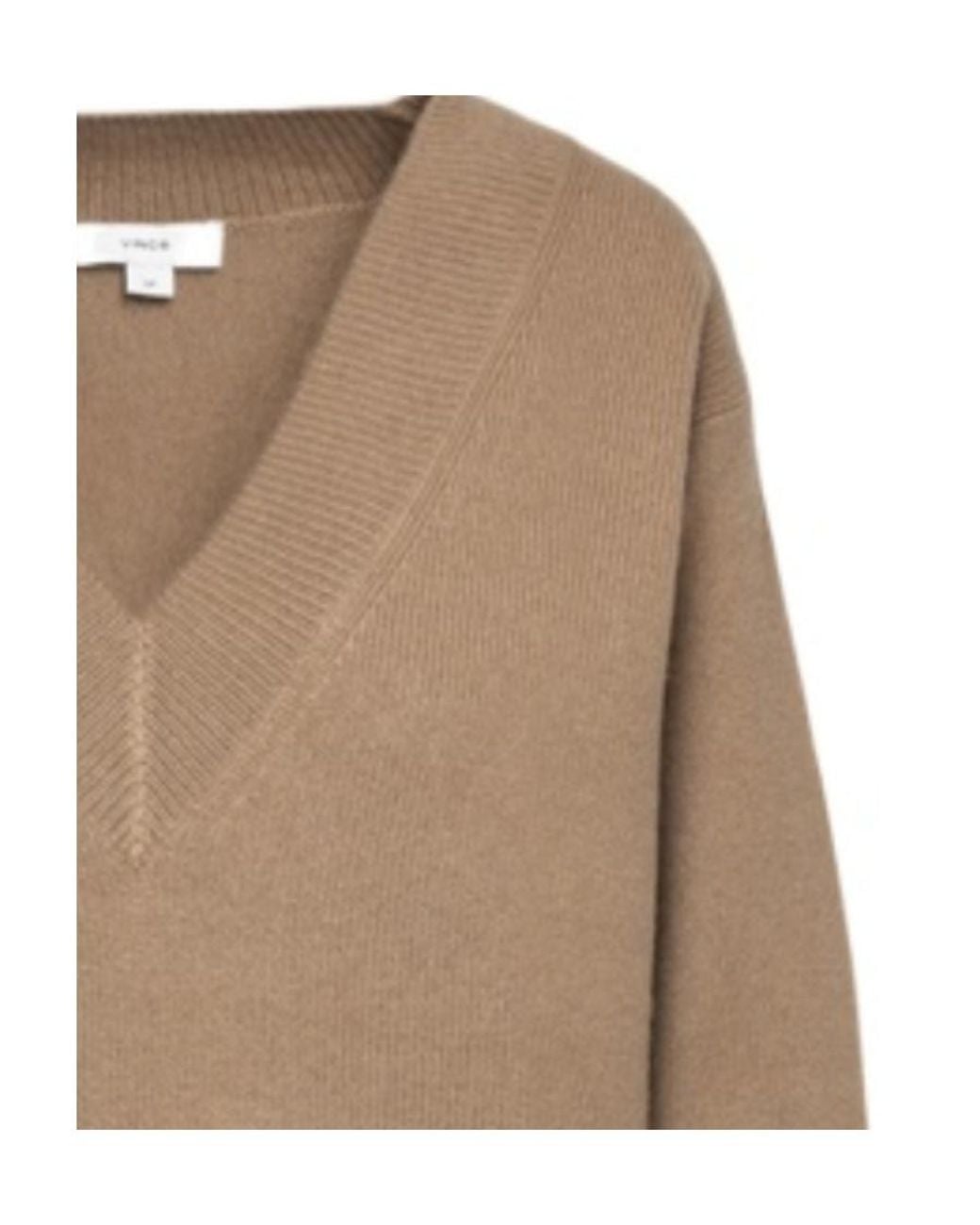 Vince Brown Rib Trim V-Neck Tunic