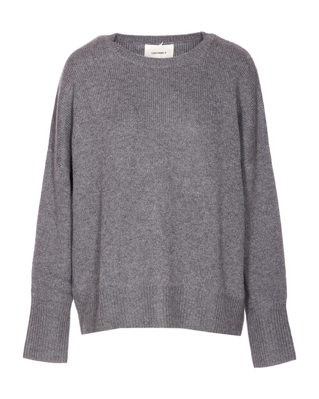 Lisa Yang Gray Mila Crewneck Knitwear