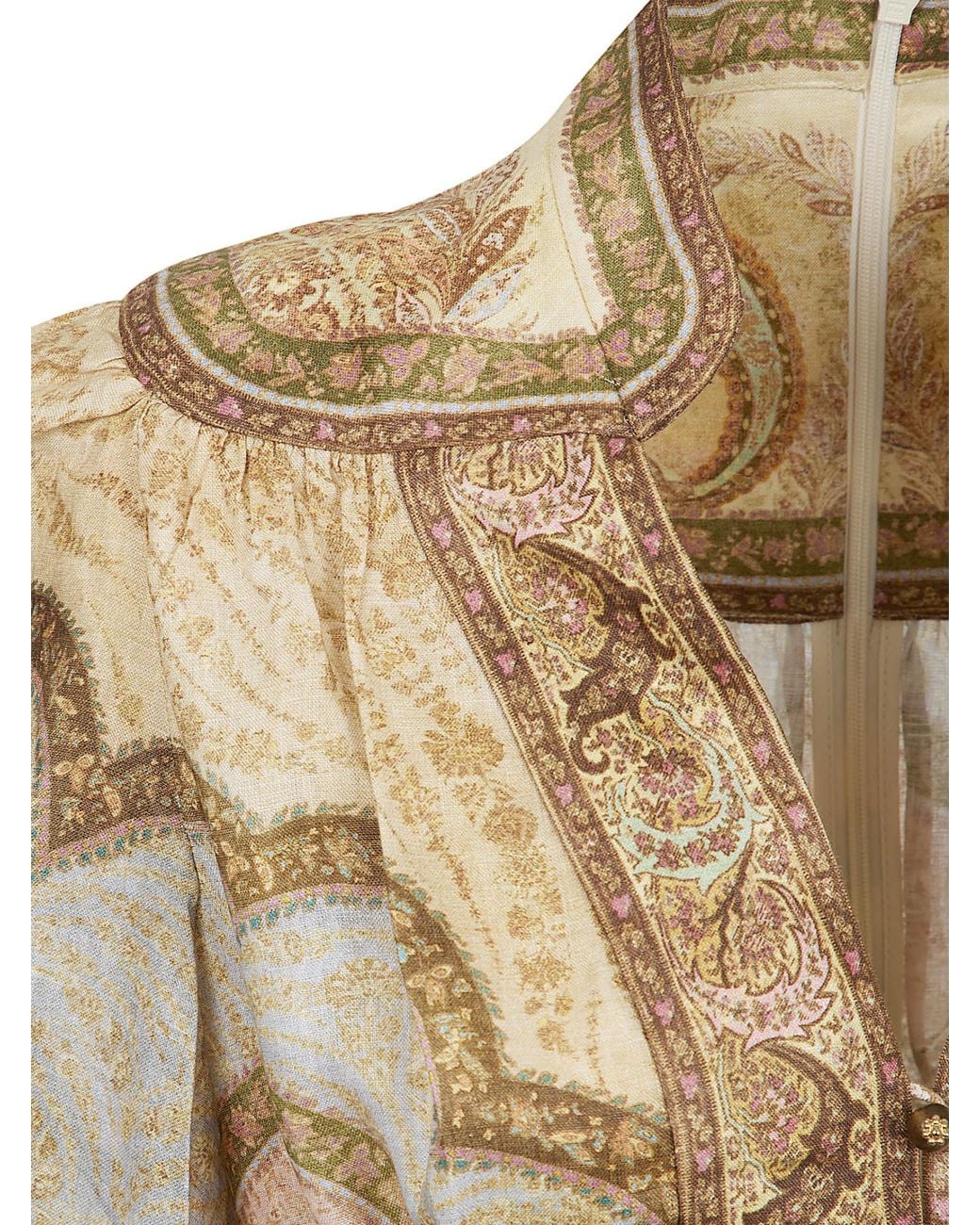 Zimmermann Natural Wanderlust Linen Midi Dress
