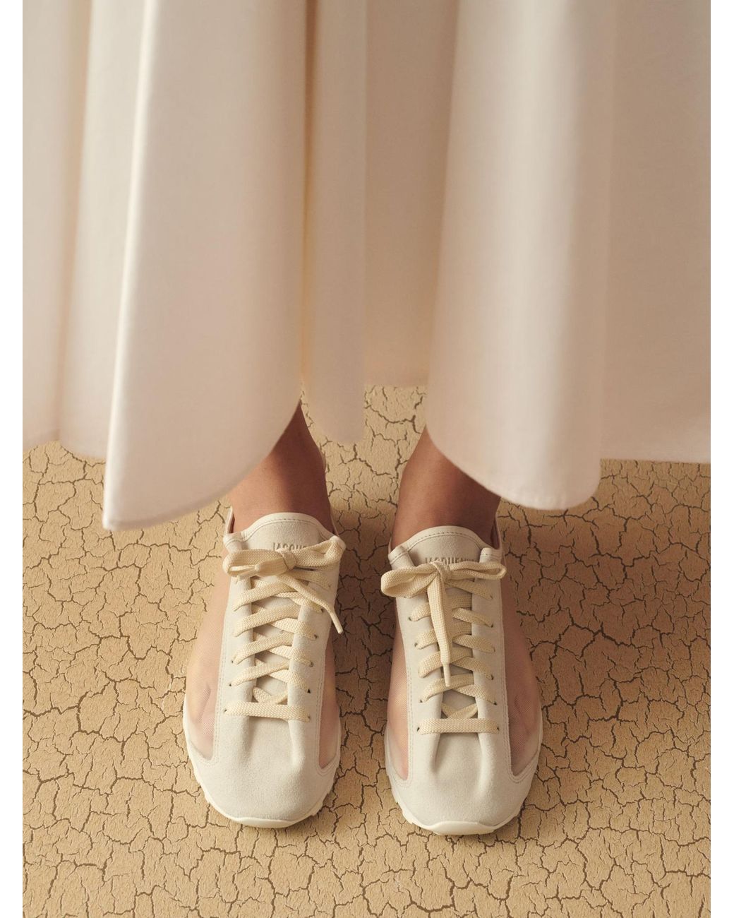 Jacquemus White The Tennis Mesh-Panelled Lace-Up Sneakers