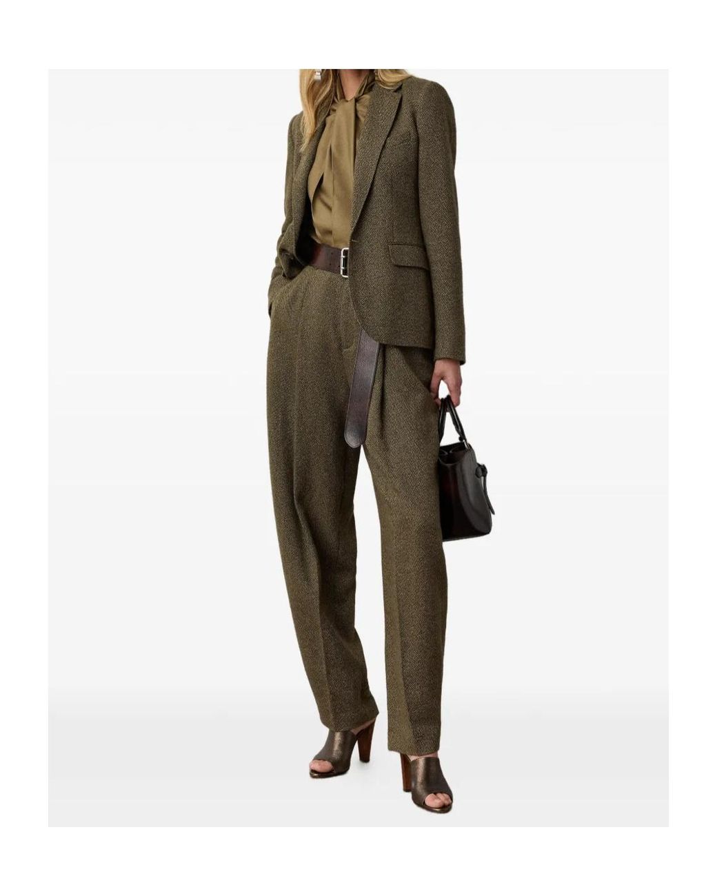 Ralph Lauren Green Parker Single-Breasted Blazer