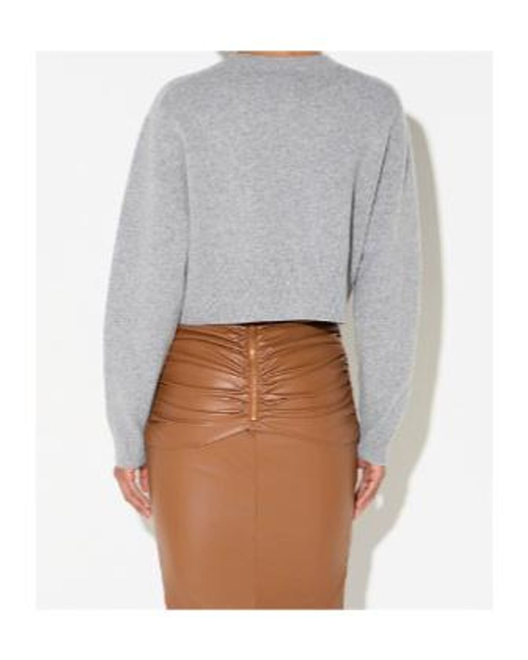 Elisabetta Franchi Gray Cropped Button Cardigan