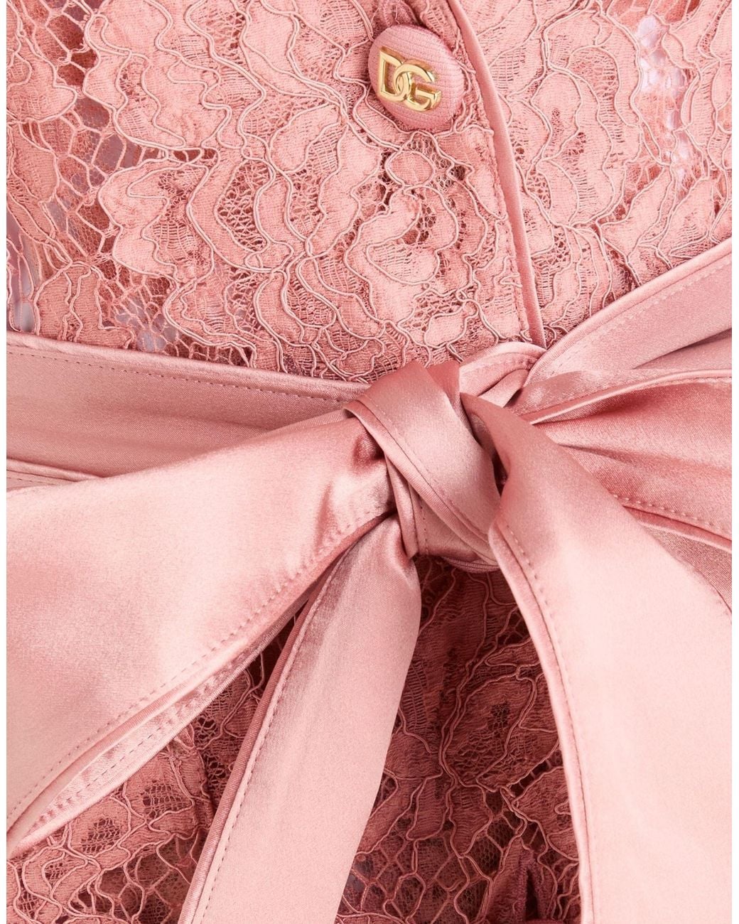 Dolce & Gabbana Pink Solid-Colored Lace Blazer