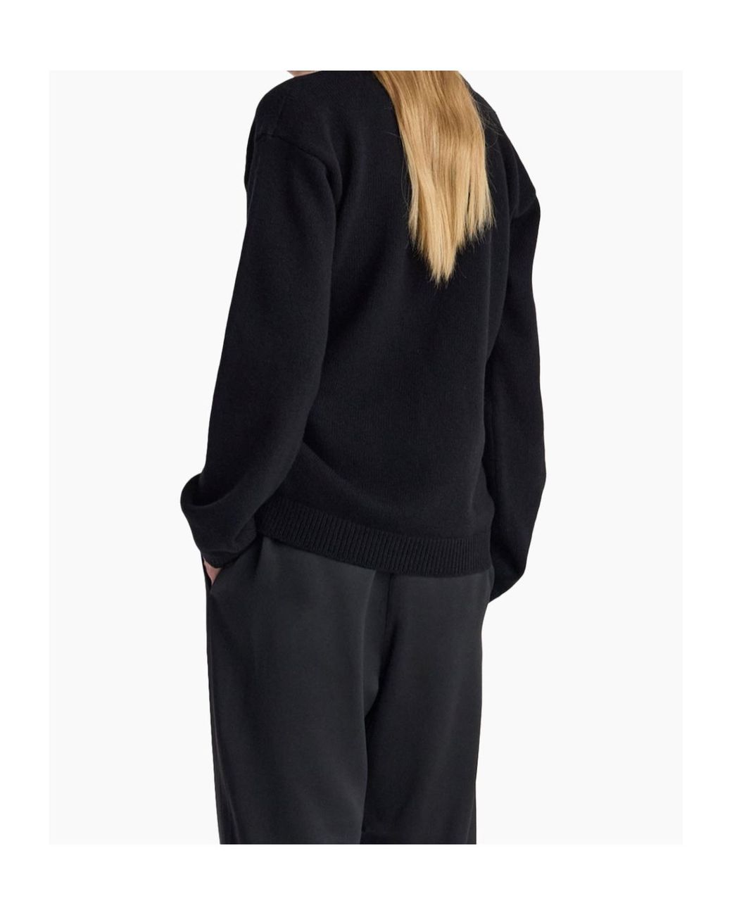 Rohe Black Off-Shoulder Wrap Cardigan