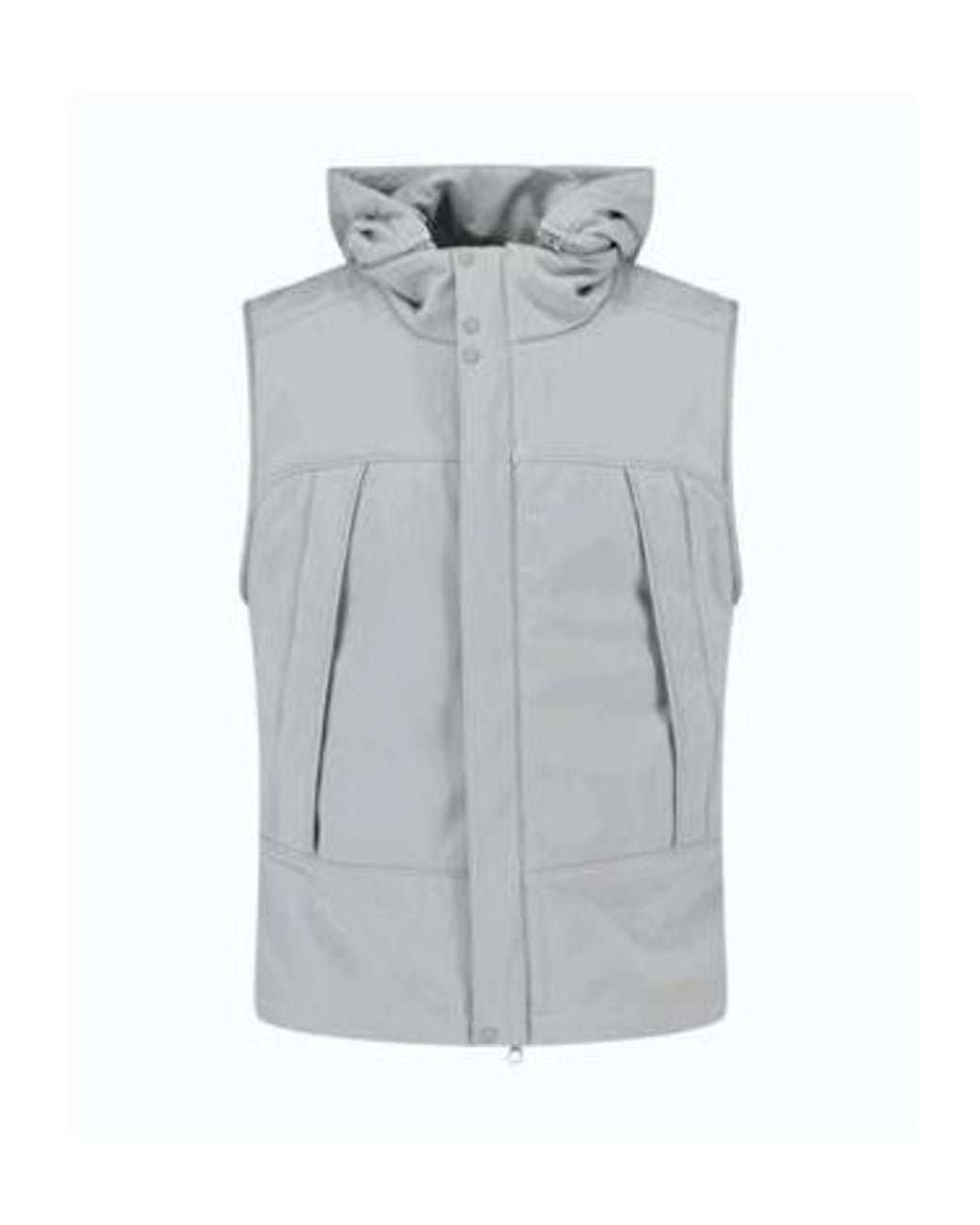 C P Company Brown Goggle Hooded Vest for men