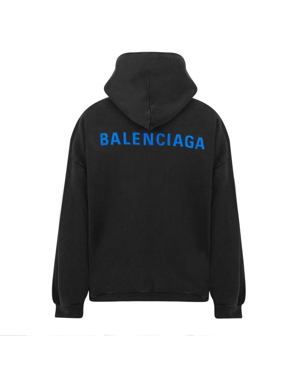 Balenciaga Black Drop-Shoulder Hooded Sweatshirt for men