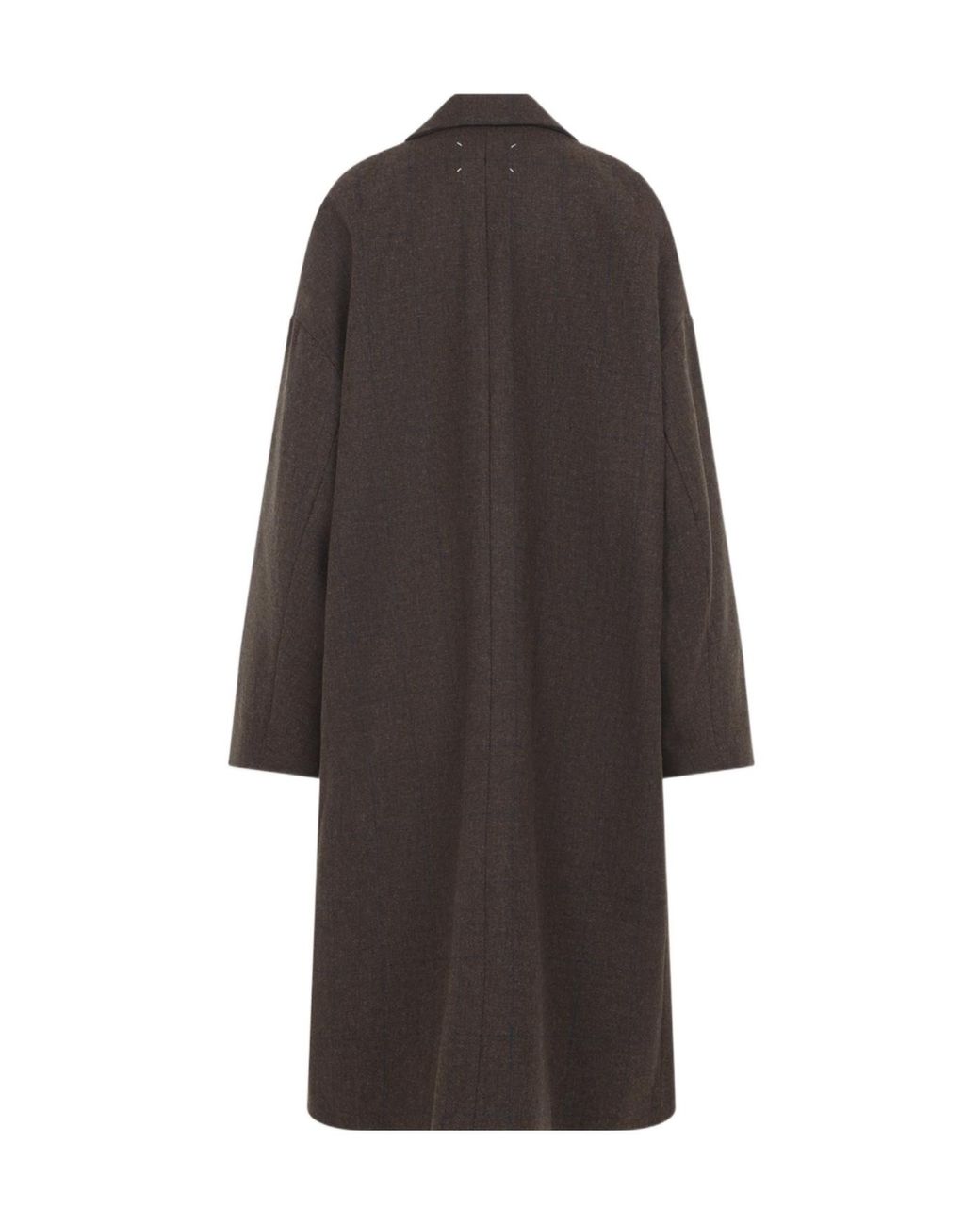Maison Margiela Brown Oversized Check Cocoon Coat