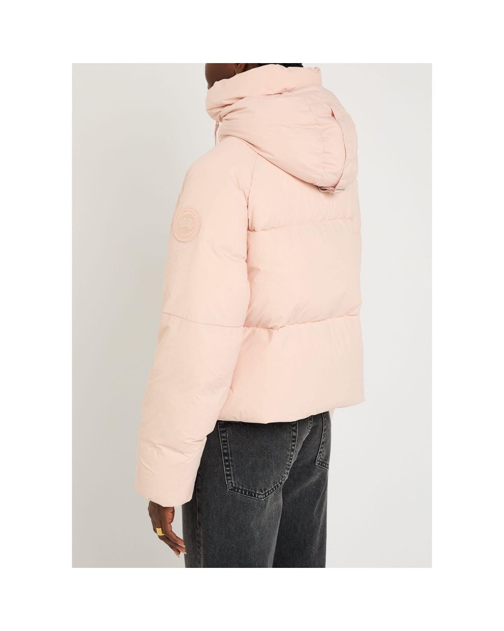 Canada Goose Pink Short Hooded Down Jacket