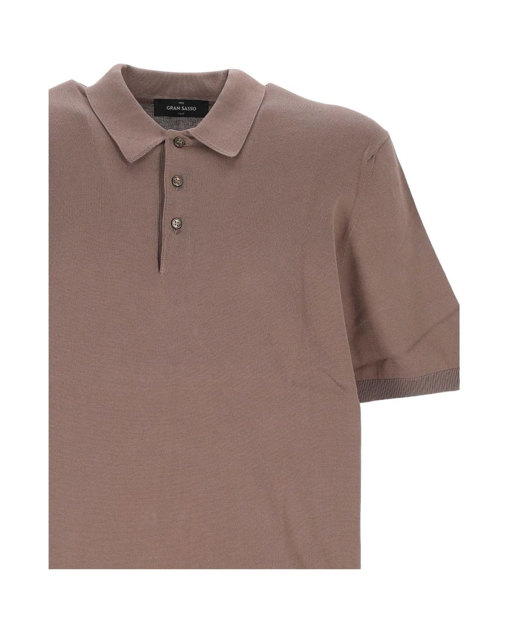 Gran Sasso Brown Short-Sleeve Polo Shirt for men