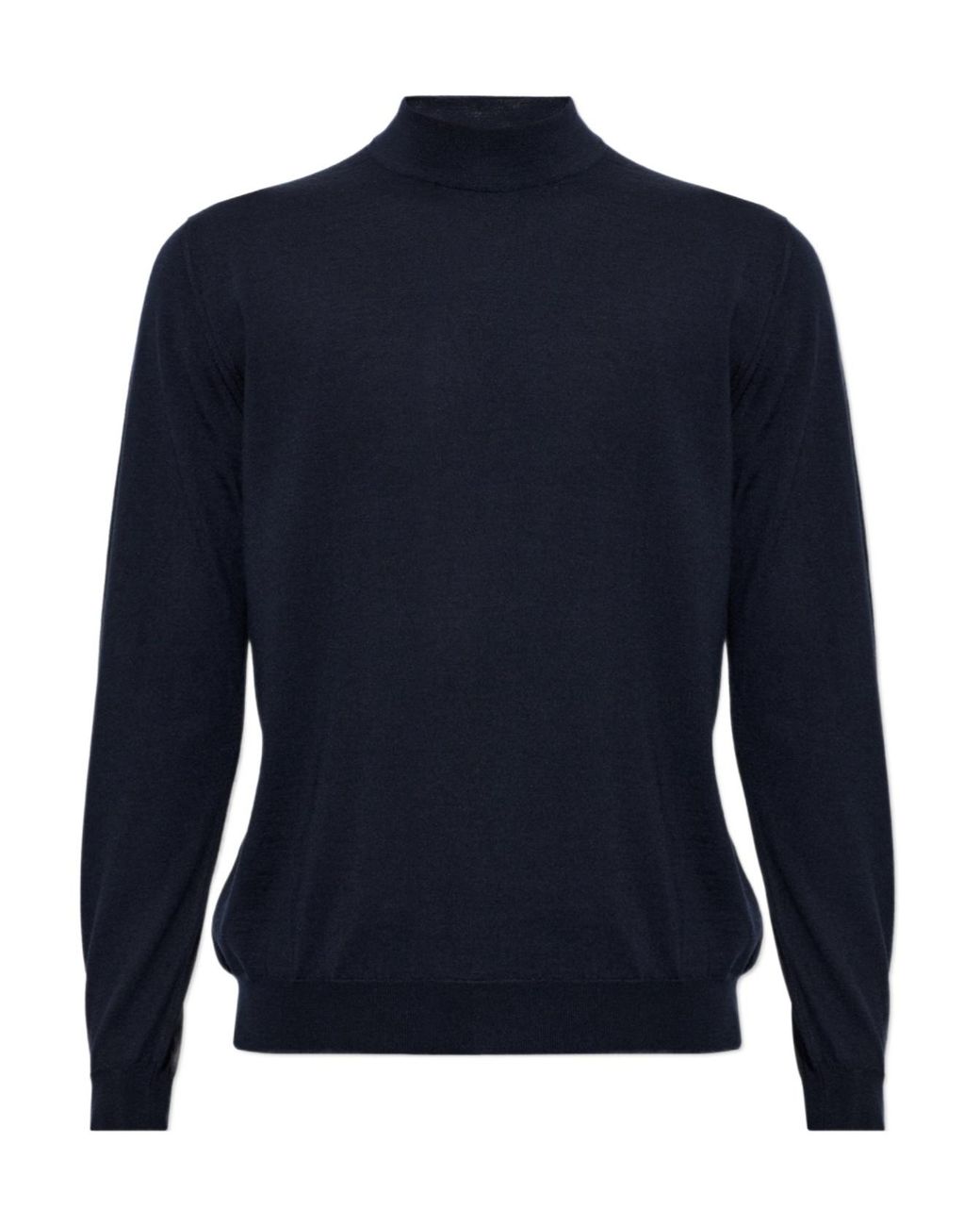 Kiton Blue Mock-Neck Knitted Sweater for men