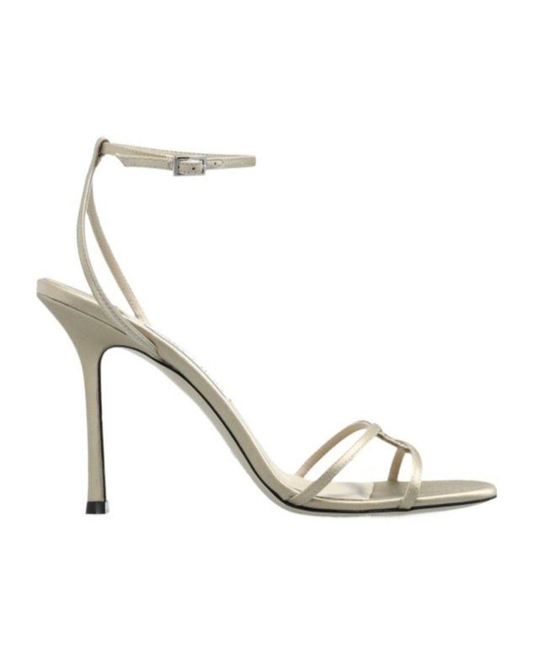 Jimmy Choo Metallic Leo 100 Strappy Heeled Sandals