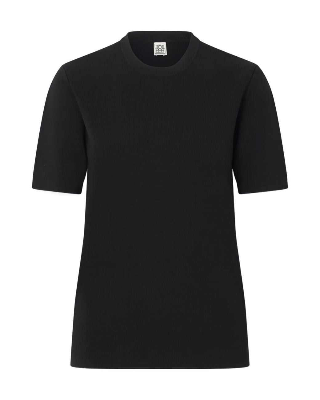 Totême Black Totême Short Sleeved Knitted Top