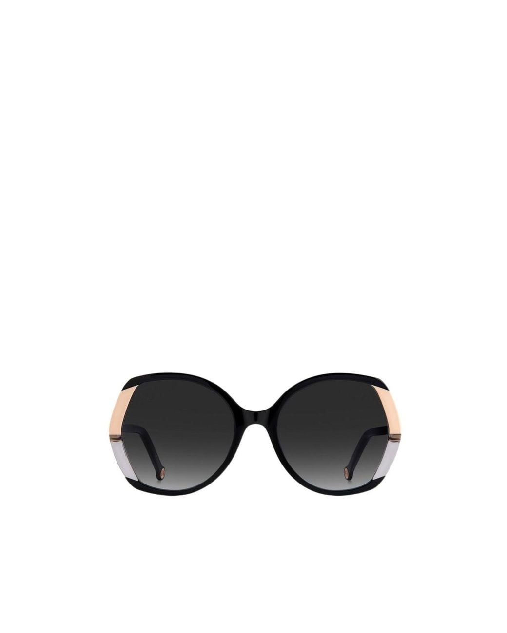 Carolina Herrera Black Oval Frame Full Rim Sunglasses