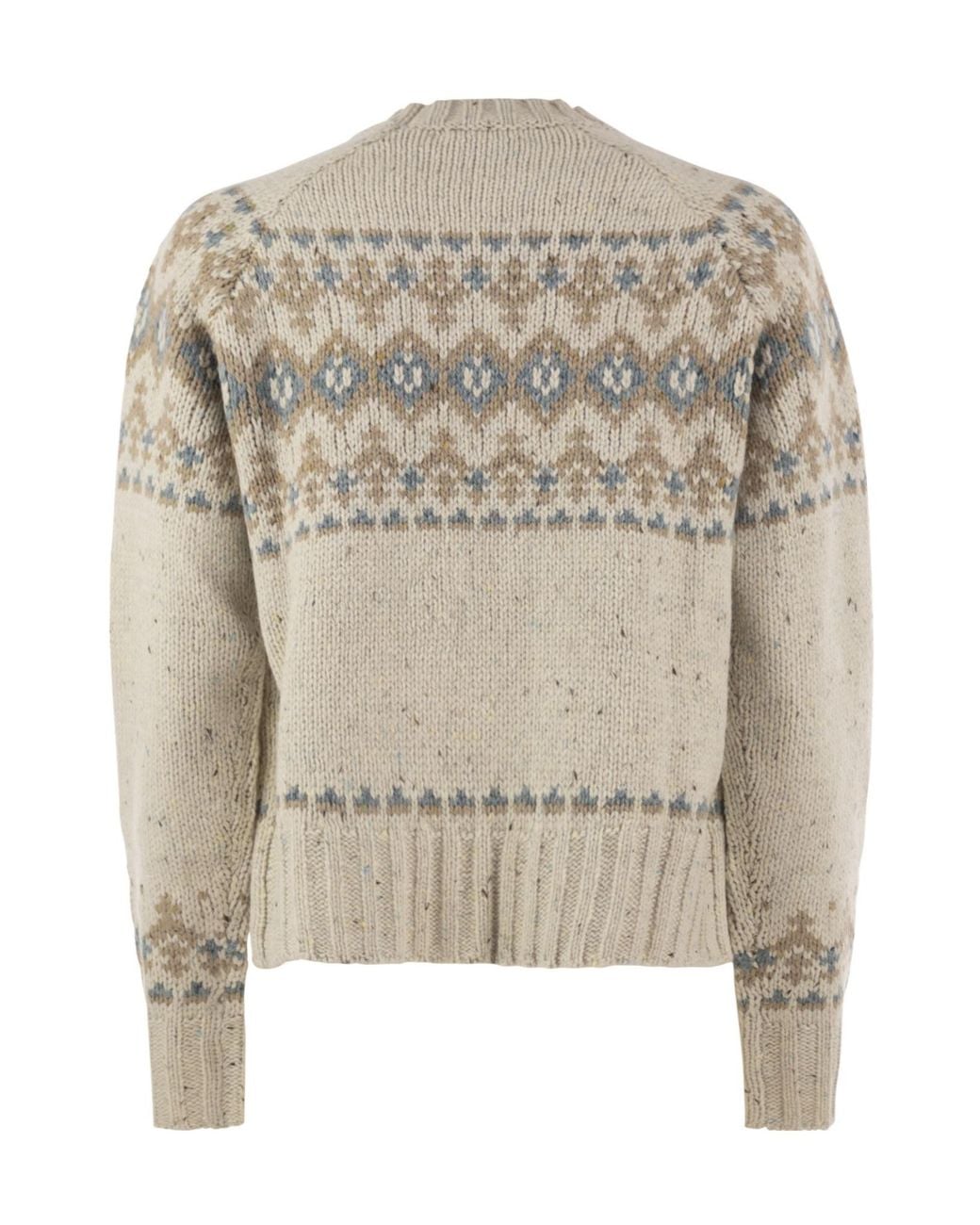 Mc2 Saint Barth Natural Merida Fair Isle Knitted Sweater for men