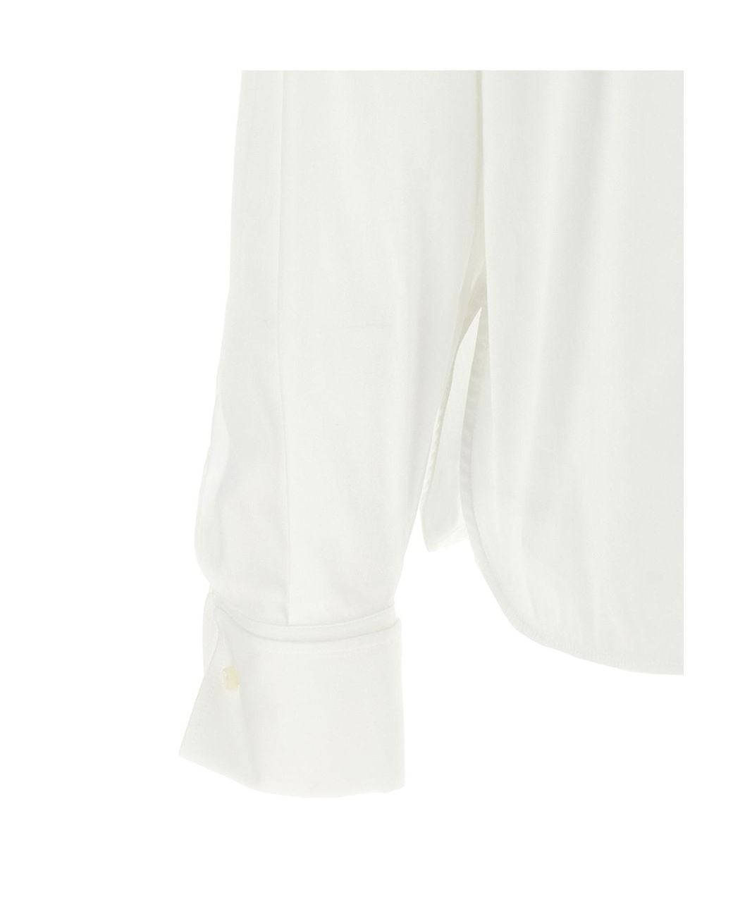 Brunello Cucinelli White Monile-Detailed Long-Sleeved Shirt