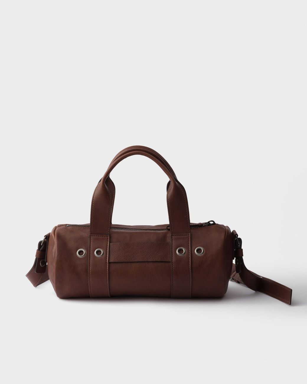 Prada Brown Route Large Leather Top-Handle Bag