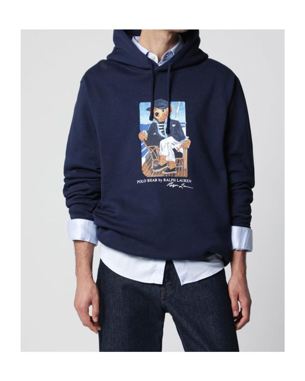 Polo Ralph Lauren Blue Polo Bear Graphic Hoodie for men