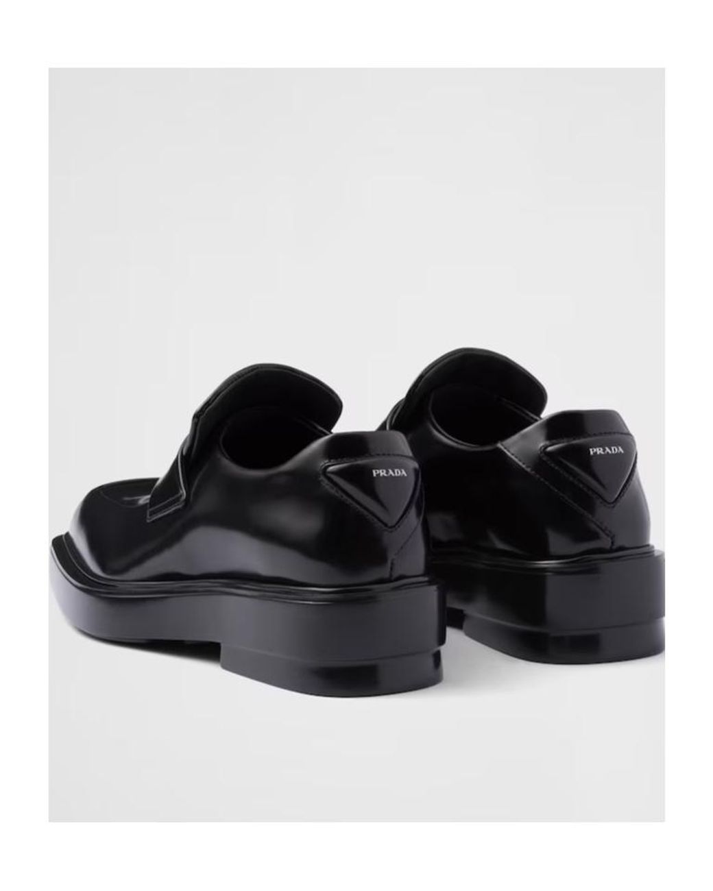 Prada Black Triangle-Patch Slip-On Loafers