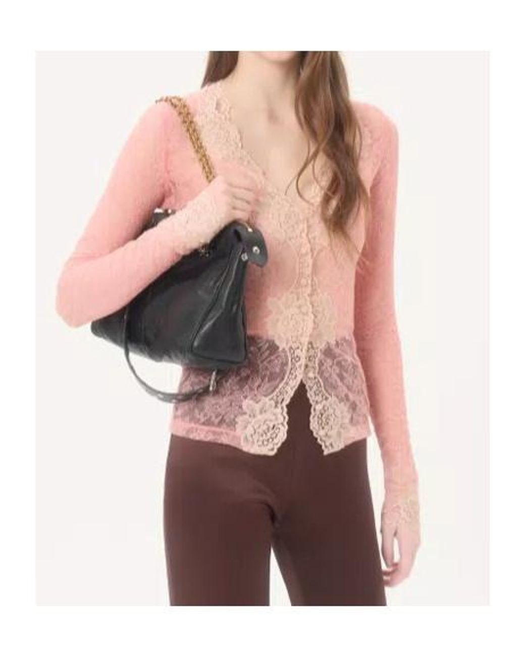 Valentino Pink Stretch Lace Cardigan
