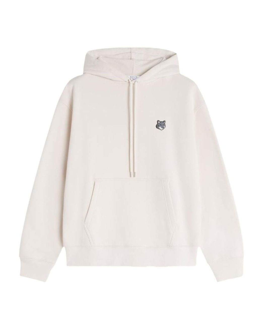 Maison Kitsuné White Maison Kitsuné Fox Patch Hoodie for men