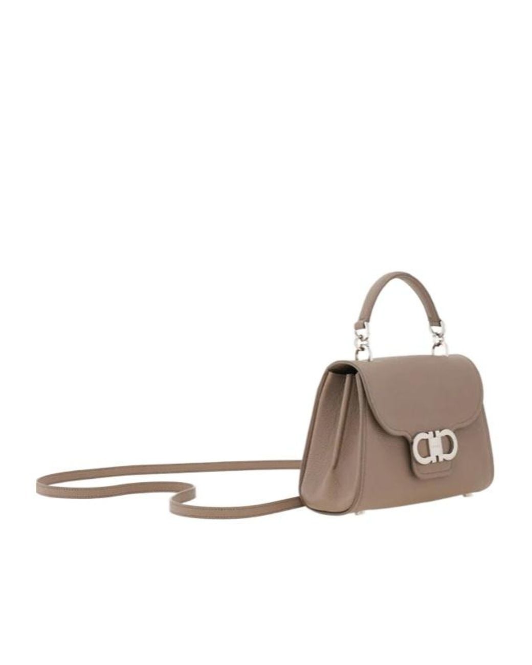 Ferragamo Brown Double Gancini Top Handle (Xs)
