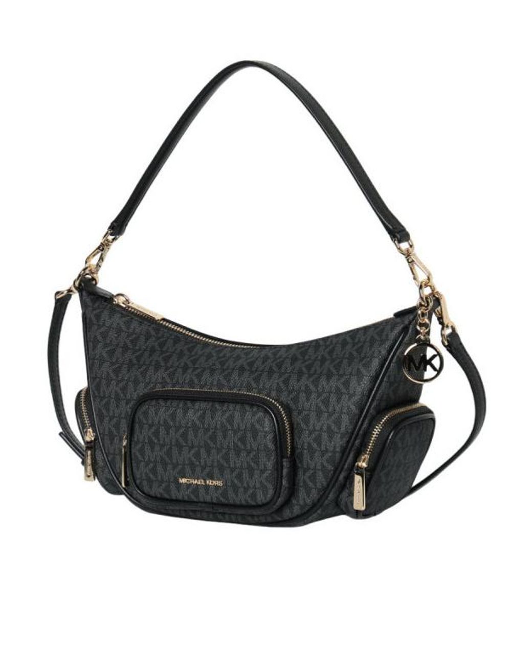 Michael Kors Black Merritt Small Signature Logo Convertible Shoulder Bag
