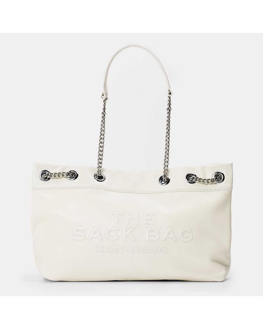 Marc Jacobs White Chain-Strap Leather Tote Bag