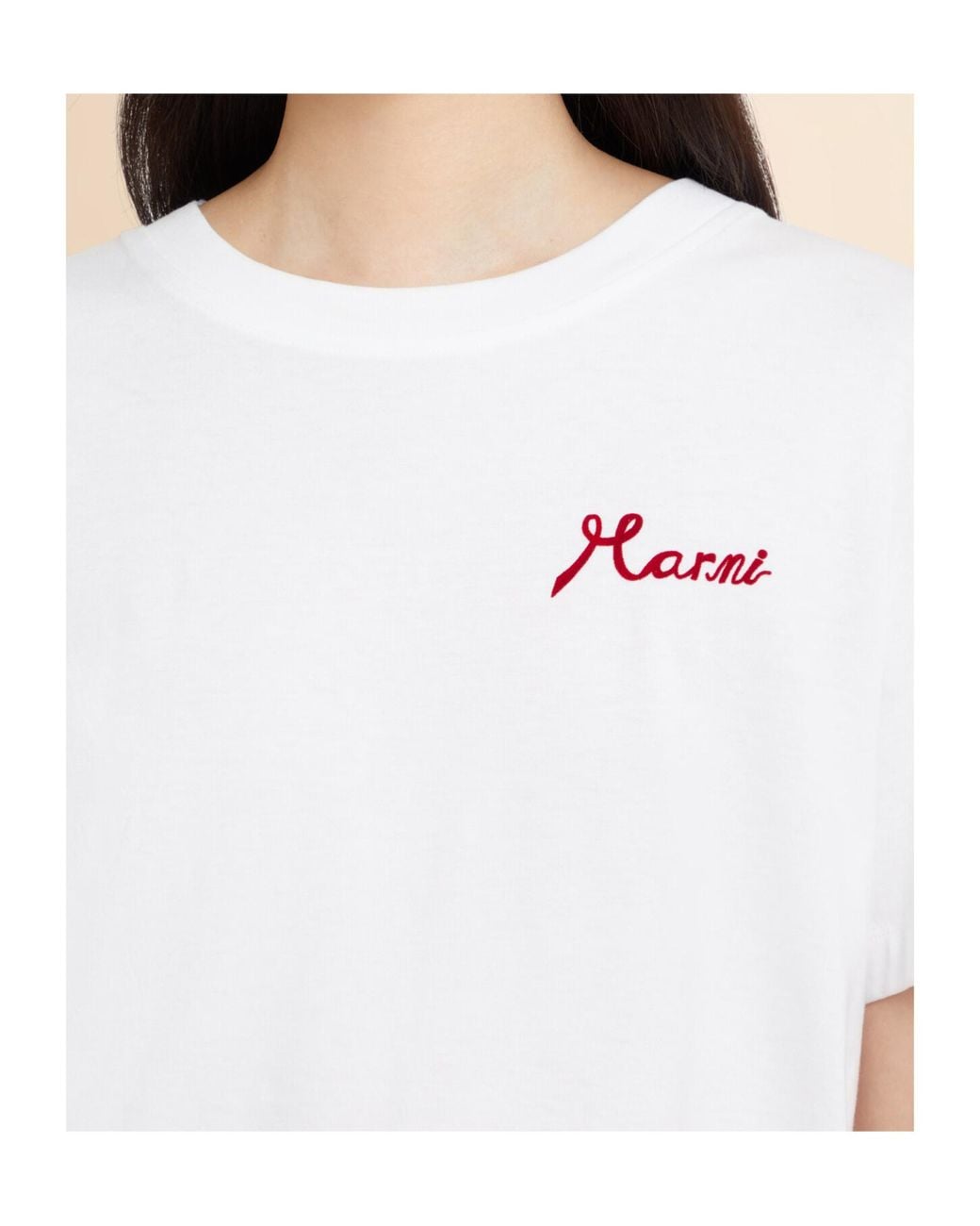 Marni White T-Shirt Logo Embroidered